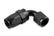 Swivel Hose End -6 AN 90 Degree Swivel Hose End Black Black Satin Anodized Finish Mr Gasket