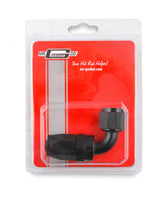 Swivel Hose End -8 AN 90 Degree Swivel Hose End Black Black Satin Anodized Finish Mr Gasket