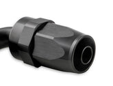 Swivel Hose End -10 AN 90 Degree Swivel Hose End Black Black Satin Anodized Finish Mr Gasket