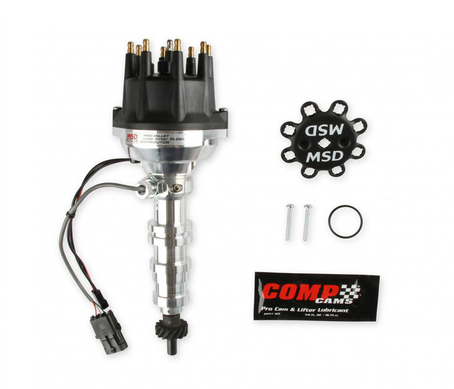 Pro-Billet Cam Sync Distributor, Ford Fe, Steel Gear Hall-Effect Sync Pickup And Includes A Steel Gear. Must Be Used With An MSD 6, 7 Or 8-Series Ignition MSD Ignition