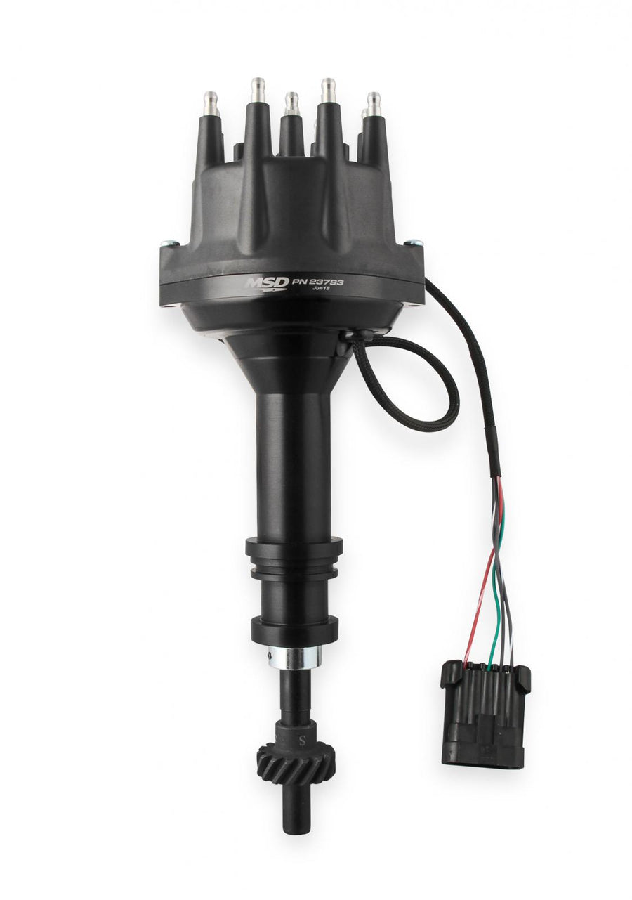 MSD Black Ford 351C 460 Dual Sync Distributor Pro-Billet Dual Sync EFI Distributors Designed To Work With Holley Efi, And Other Sequential EFI Systems That Support Hall Effect Crank And Cams Sensor Inputs MSD Ignition