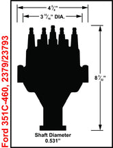 MSD Black Ford 351C 460 Dual Sync Distributor Pro-Billet Dual Sync EFI Distributors Designed To Work With Holley Efi, And Other Sequential EFI Systems That Support Hall Effect Crank And Cams Sensor Inputs MSD Ignition