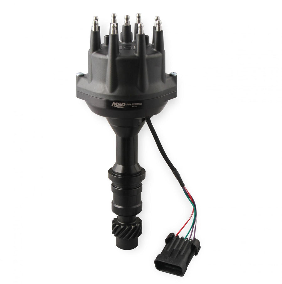 MSD Black Oldsmobile V8 Dual Sync Distributor Pro-Billet Dual Sync EFI Distributor Fits Olds 260, 307, 330, 350, 400, 403, 425 And 455 MSD Ignition