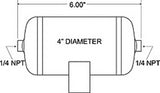 Firestone Air Tank 0.25 Gallon 4in. x 6in. (2) 1/4in. NPT Ports 150 PSI Max - Black (WR17609166)