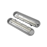 Vintage Series Finned LS Valve Covers, Standard Height Polished Vintage Series Standard Height LS Valve Covers, Cast Aluminum Polished Finish Holley