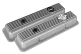 Holley Valve Covers - Muscle Series - Finned - SBC - Natural 241-134