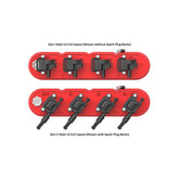 2-Piece Chevrolet Script Valve Cover Gen III/iv LS Gloss Red Machined Chevrolet Gen III/iv LS Cast Aluminum Coil-Mounting Base & Integrated Coil Cover Holley