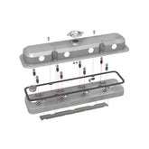 2-Piece Pontiac Style Valve Cover Gen III/iv LS Natural Chevrolet Gen III/iv LS Cast Aluminum Coil-Mounting Base & Integrated Coil Cover Holley