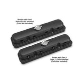 2-Piece Pontiac Style Valve Cover Gen III/iv LS Satin Black Chevrolet Gen III/iv LS Cast Aluminum Coil-Mounting Base & Integrated Coil Cover Holley