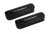 GM Licensed Valve Cover Track Series BBC Fabricated Aluminum Long Bolt Black 1965-2000 Chevrolet 396-454 Big Block 1/4 Thick Billet Rail Holley