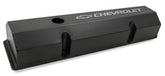 GM Licensed Valve Cover Track Series SBC Fabricated Aluminum Perimeter Bolt Black 1958-1986 Chevrolet Small Block 283-400 Cubic Inch Flat Top Holley