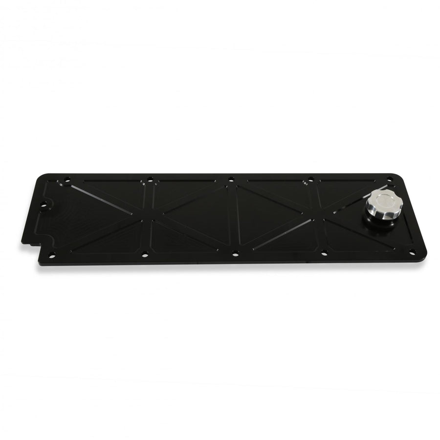 LS Valley Cover with Oil Fill Black Billet for GM LS2/LS3/LS7/LSX Applications, Trussed Design Holley