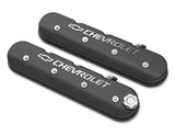 Tall LS Valve Cover with Bowtie/Chevrolet Logo - Satin Black Machined Finish 241-402