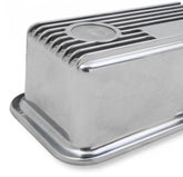 M/T Valve Covers Vintage Style Finned SBC Polished Chevrolet Small Block Perimeter Bolt Cast Aluminum Holley