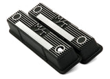 Holley M/T Valve Covers - Vintage Style - Finned - SBC - Satin Black 241-83