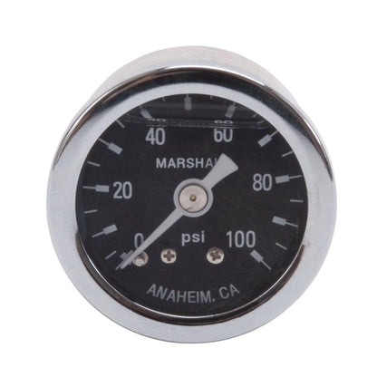 Russell Fuel Pressure Gauge 0-100 psi Liquid-Filled | 1/8 in. NPT Male, Chrome | 650340