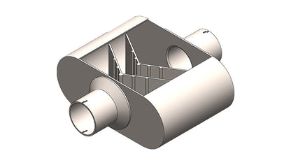 Speed Engineering Race Series Muffler 2.5" Center Inlet Center Outlet 25-1104
