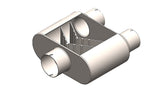 Speed Engineering Race Series Muffler 3" Center Inlet Dual 2.5" Outlets 25-1106