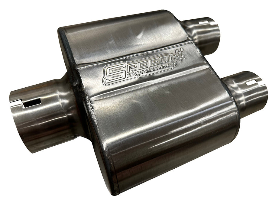 Speed Engineering Race Series Muffler 3" Center Inlet Dual 2.5" Outlets 25-1106