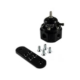 Universal Adjustable Fuel Pressure Regulator Inlet 2 x -6AN (9/16-18) Outlet -6AN Gauge Port 1/8 Inch NPT Black AEM Electronics