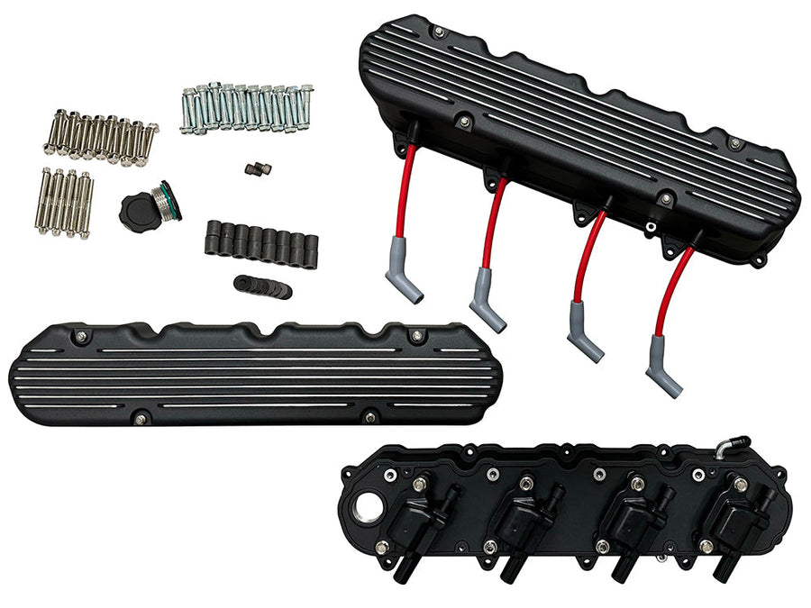Speed Engineering LT 2-Piece Finned Valve Covers Black 26-1081
