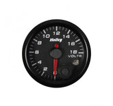 Analog Style Voltage Gauge Black 2-1/16 Voltage 8-18 Volts-Logo Holley