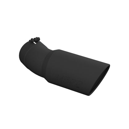 MBRP Universal Tip 6in OD 5in Inlet 15.5in Length 30 Deg Bend Angled Rolled End Black | T5154BLK