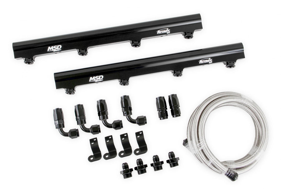 MSD Atomic EFI Billet Fuel Rails Billet Aluminum Fuel Rail Kit For Use On LS1/2/6 Atomic Airforce Intake Manifolds. Fits Manifold Part Numbers 2702, 27023 And 27024 MSD Ignition