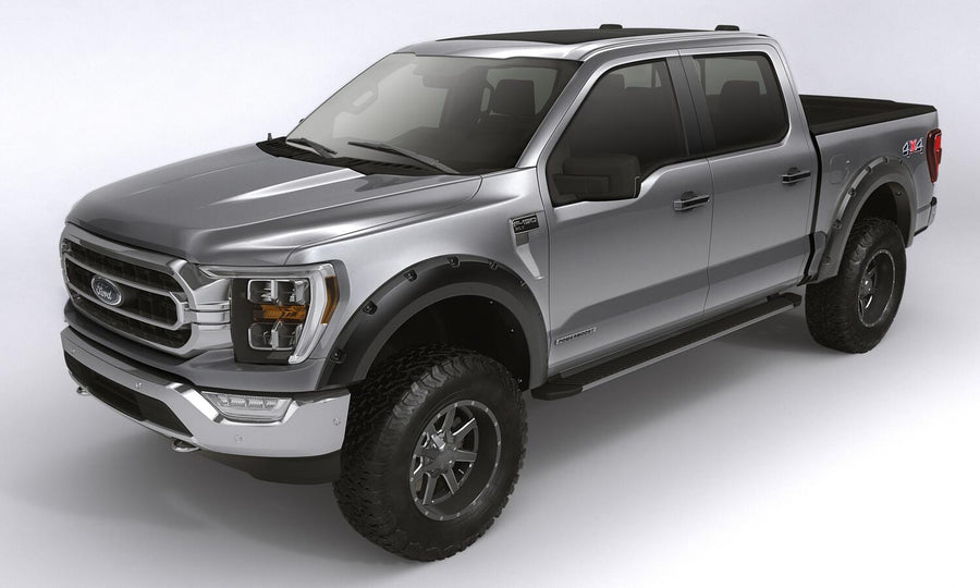 Black Forge Pocket/Rivet Textured Finish 4-Pc Fender Flare Set For 17-22 Ford F250/350/450 Bushwacker