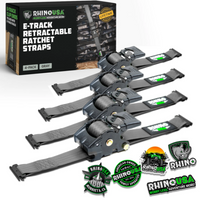 Rhino USA Retractable Ratchet Straps (2Pk 1Inx10Ft) Gray