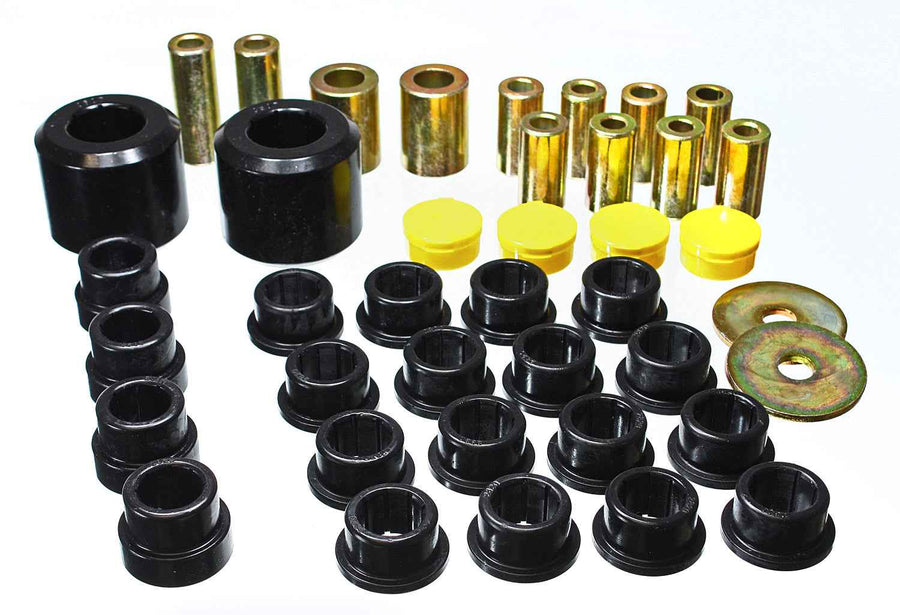 Energy Suspension Control Arm Bushing Set; Black; Rear; Performance Polyurethane; 3.3196G