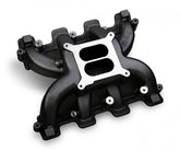 Dual Plane Intake GM LS1/LS2/LS6 Black All GM LS Gen III or IV Engines Equipped with LS1/LS2/LS6 Style Cathedral Port Cylinder Heads W/Black Ceramic Coating Holley
