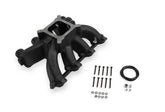 Single Plane Split-Design Race Intake Manifold- GM LS1/LS2/LS6- Black Carbureted Single Plane Split-Design Race Intake Manifold Fits All GM LS Gen III or IV Engines Equipped with LS1/LS2/LS6 Style Cathedral Port Cylinder Heads Holley