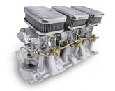 Tri-Power 3x2 SBC Intake and Carburetor Kit 350 CFM 2300 Shiny Gasoline Holley