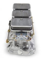 Tri-Power 3x2 SBC Intake and Carburetor Kit 350 CFM 2300 Shiny Gasoline Holley