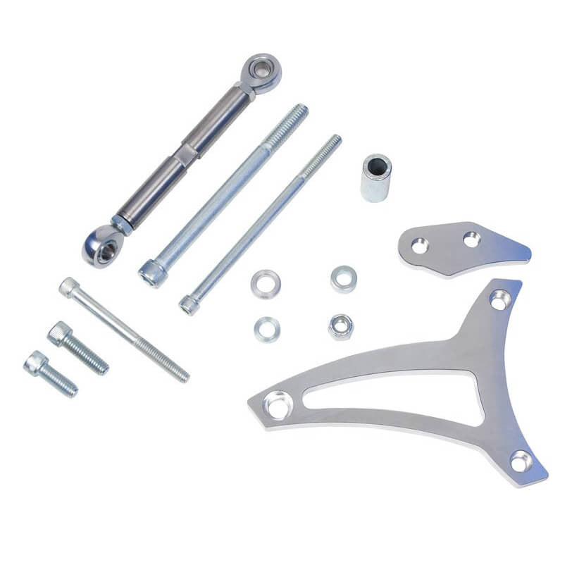 CVF Racing polished high-mount alternator bracket for Ford 5.0L, 289 and 302 small block, 5.0L-ALTBRKT