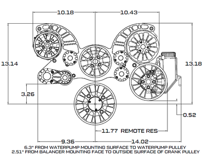 CVF Racing Black Diamond Reaper all-inclusive 8-rib serpentine system for Ford 302 and 351W small block, BD-302-RP