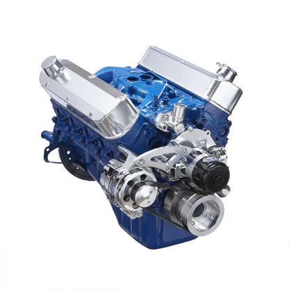 CVF Racing polished BEAST alternator only serpentine kit for Ford 289, 302 and 351W with electric water pump, 302-SERPENTINE-ALT-EWP