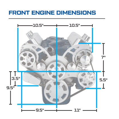 CVF Racing Black Diamond with Carbon Fiber WRAPTOR 8-rib serpentine system for Ford 289/302/351W small block, CF-BD-302-WRAPTOR-PS