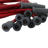 Super Conductor Spark Plug Wire Set Chrysler 318-360, Socket For Use On Chrylser 318-360 Engines With Socket Boots, Red Jacket MSD Ignition