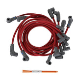 Red Super Conductor Wire Set Chevy Sprint Car Tight Fit / 90 Degree At Plug / 90 Degree At Cap MSD Ignition