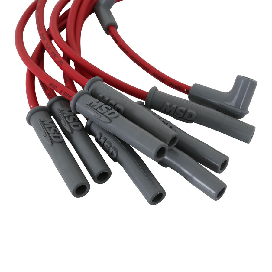 Super Conductor Spark Plug Wire Set Mustang 5.0L '94-On For Use On Ford 5.0L Mustangs, '94-On, Red Jacket MSD Ignition
