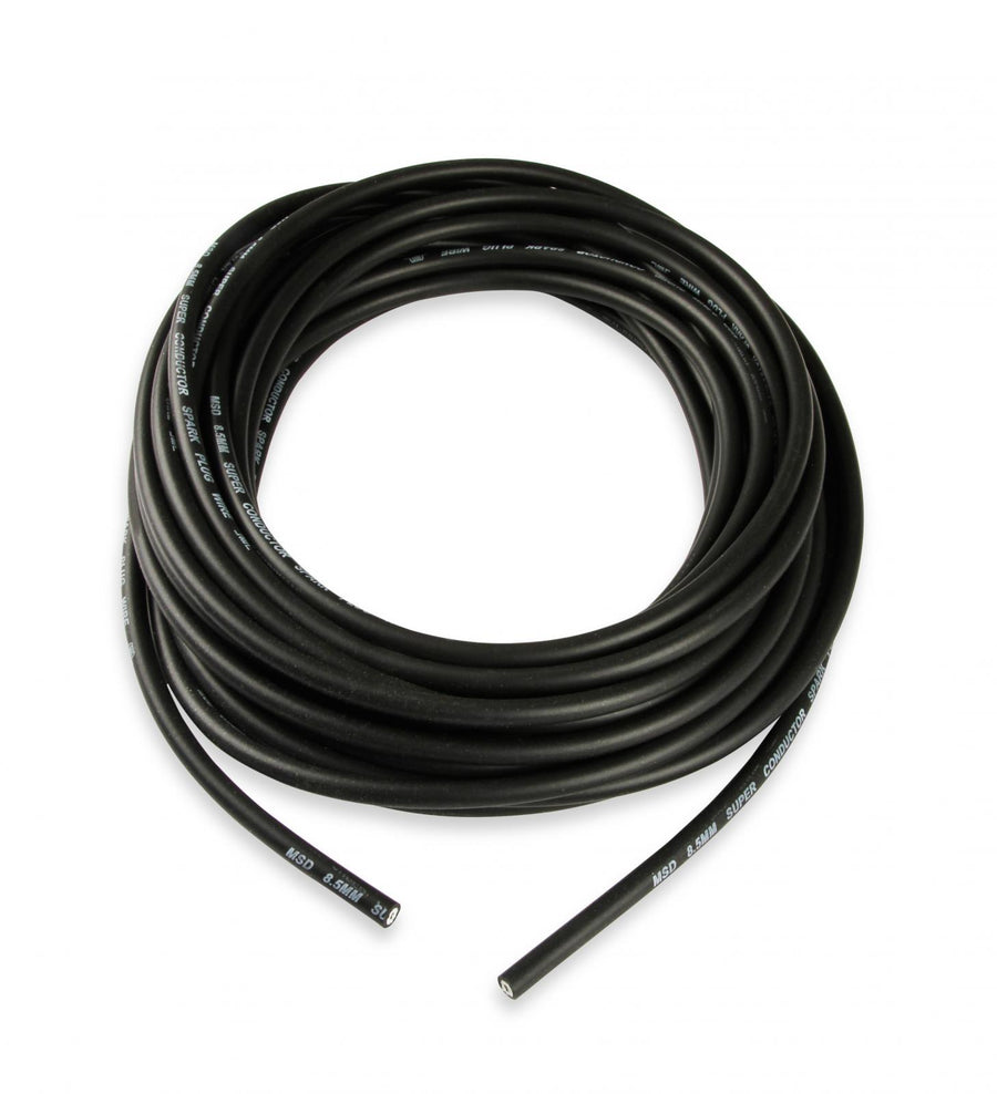 Super Conductor Spark Plug Wire, Black 8.5Mm, 50 Ft 8.5Mm Super Conductor Spark Plug Wire, Black Low Resistance, 50 Ft MSD Ignition