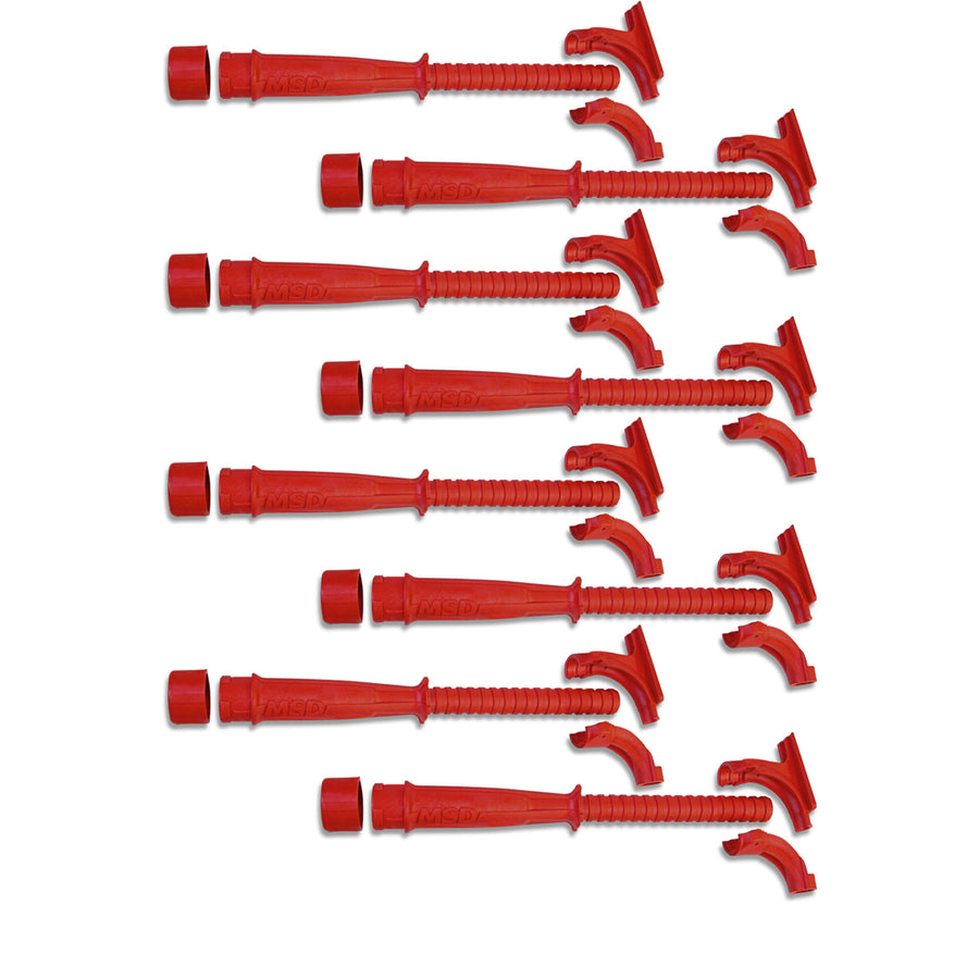 MSD Hemi Tubes, Red Set Of 8 Hemi Tubes, Elbows, End Caps And Screws, Red MSD Ignition