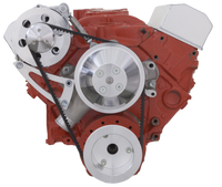 CVF Racing 350-ALT-SYSTEM-L-LWP V-Belt Alternator-Only Pulley & Bracket System, Polished