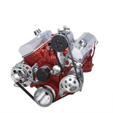 CVF Racing 350-SERPENTINE-AC-C-EWP BEAST 8-Rib Serpentine Conversion, AC, Power Steering & Alternator, Polished