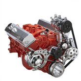 CVF Racing 350-SERPENTINE-AC-C-EWP BEAST 8-Rib Serpentine Conversion, AC, Power Steering & Alternator, Polished