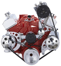 CVF Racing 350-SERPENTINE-AC-C-EWP BEAST 8-Rib Serpentine Conversion, AC, Power Steering & Alternator, Polished