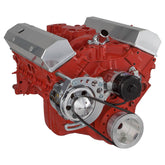 CVF Racing 350-ALT-SYSTEM-C-EWP V-Belt Alternator-Only Pulley & Bracket System, Polished