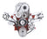 CVF Racing SBC Wraptor serpentine system for Roots blower, Polished, 350SC-WRAPTOR
